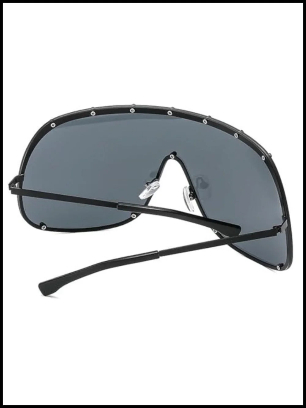 Oversized Square Shield Sunglasses with UV400 Protection